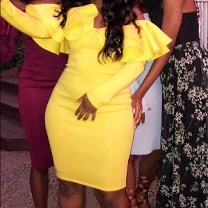 Yellow long sleeve dress